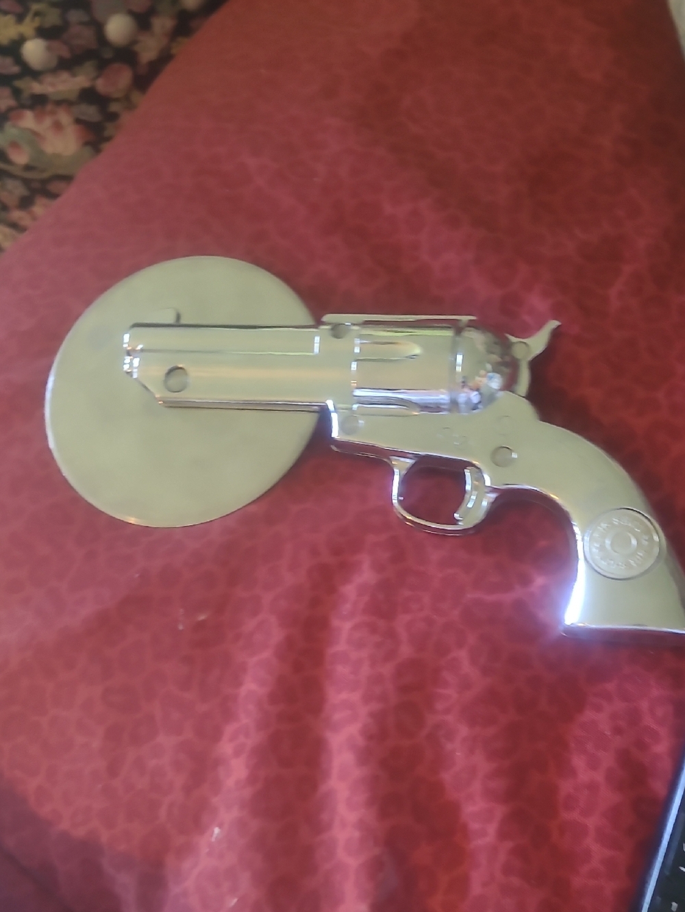 Novelty Silver Revolver Pizza Cutter - Decorative Serving Utensil